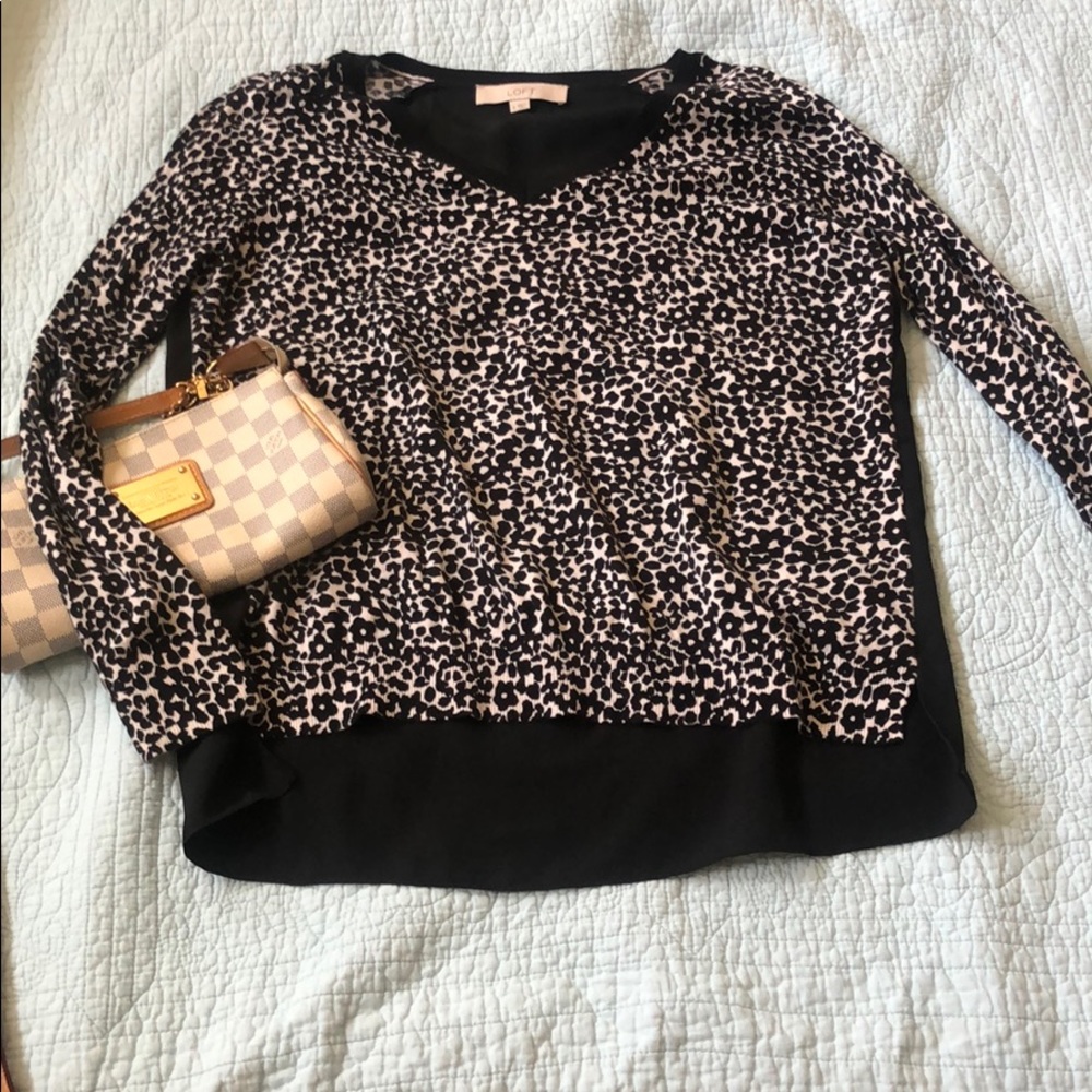 LOFT high low printed sweater